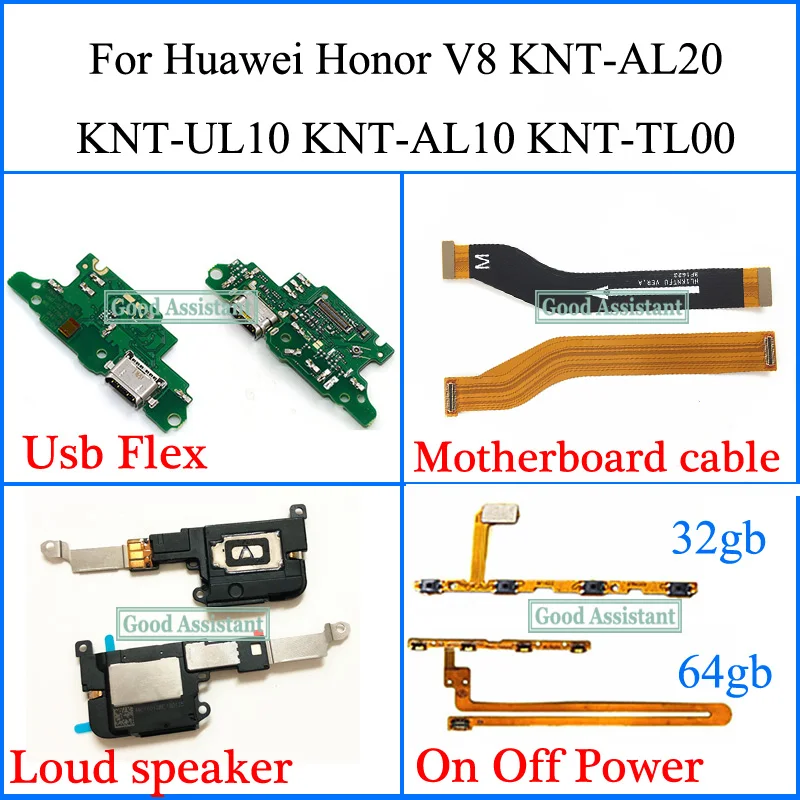 Для Huawei Honor V8 KNT AL20 UL10 AL10 TL00 TL10 Usb гибкий кабель материнской платы громкий динамик