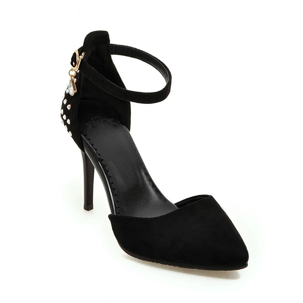 

Smeeroon 2020 new style Size 32-48 spring fashion high quality 9cm high heels pumps women sexy party ladies with buckle shoes