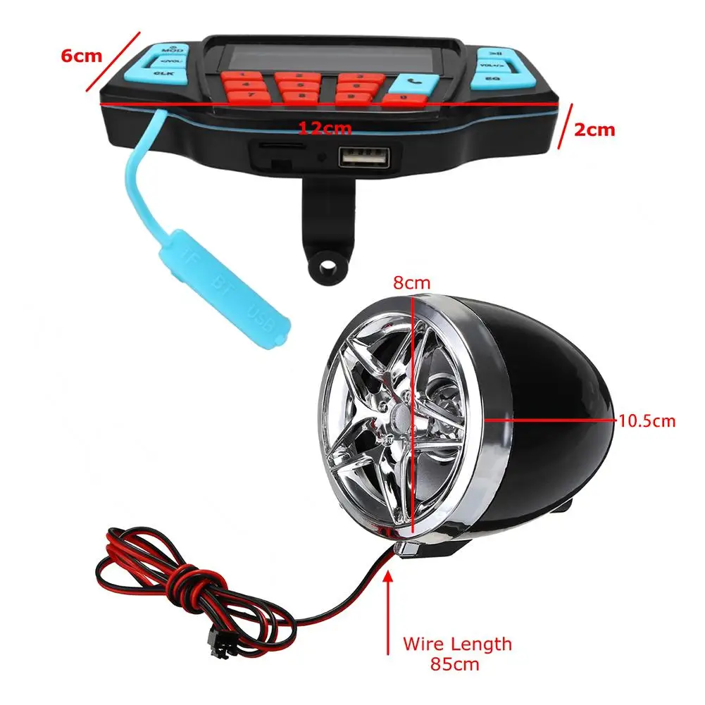 Bluetooth FM аудио mp3 плеер для мотоцикла стерео колонка радио звуковая система