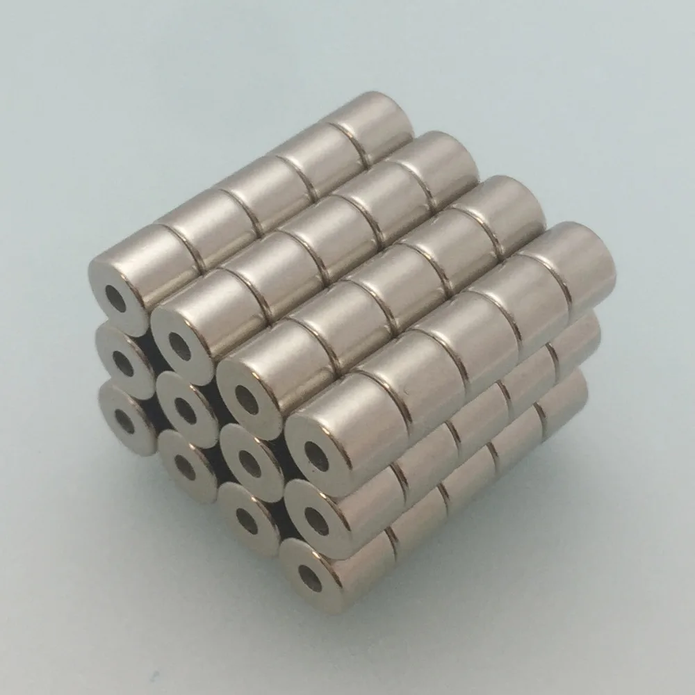 50 шт. Dia6-dia2x5mm отверстия 2 мм Маленькие Круглые неодимовые кольцевые магниты N50 Супер мощные сильные редкоземельные магниты NdFeB