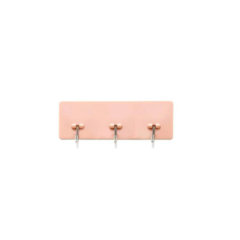 Pink 1 шт. самоклеящийся настенный держатель в ванную с 3 крючками подшипник 3KGS водонепроницаемые кухонные Крючки Аксессуары для ванной комнаты Droppshipping - Цвет: Pink