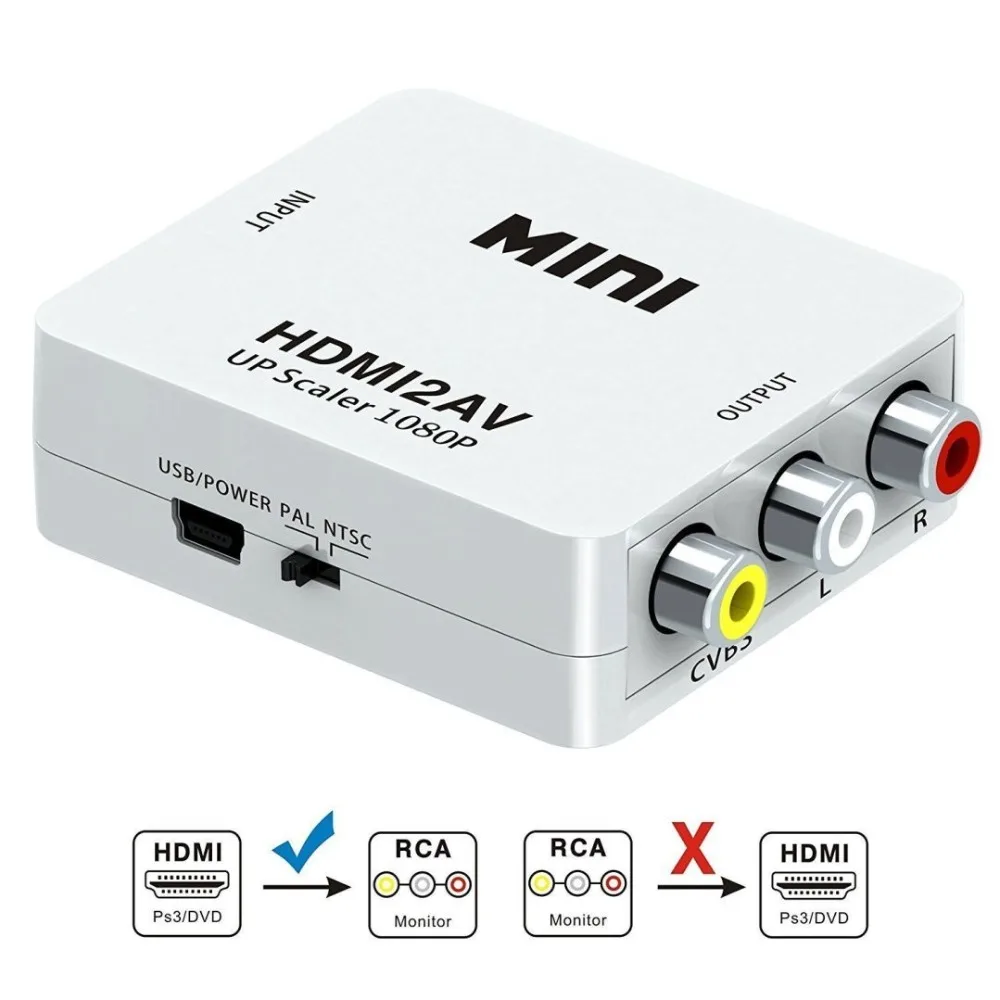 HDMI в AV конвертер коробка RCA адаптер для HDTV TV PS3 PS4 PC DVD Xbox проектор | Электроника