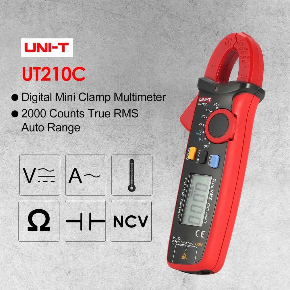 UNI-T мини True RMS цифровой портативный мультиметр зажим Volmeter Авто диапазон DC/AC