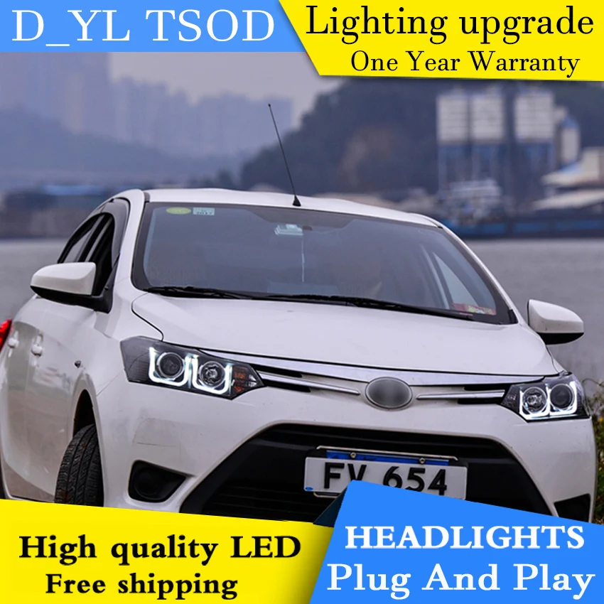 Стайлинга автомобилей головной светильник s для Toyota Vios 2014-2016 светодиодный