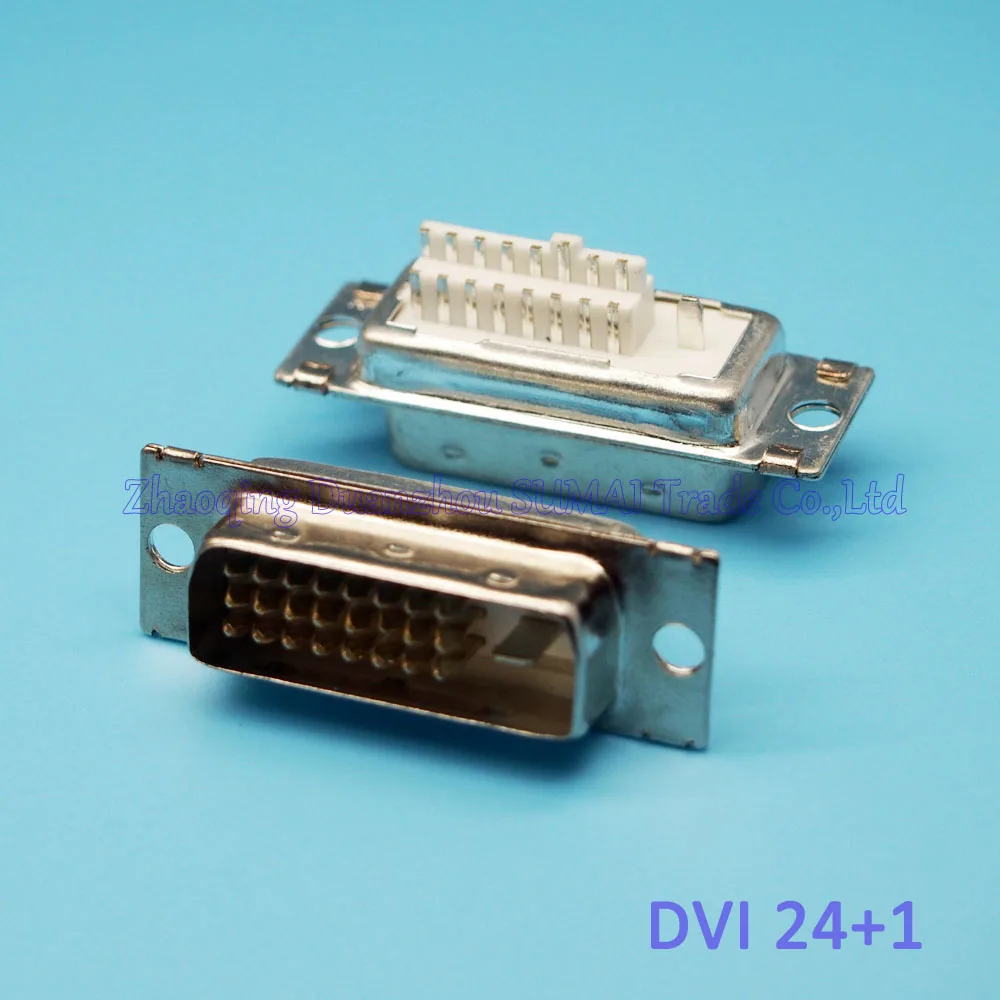 10 шт. DVI24 + 1 штекер 180 градусов DVI разъем сварной пластины интерфейса Бесплатная