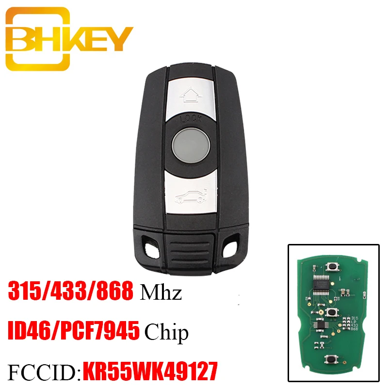 Автомобильный ключ BHKEY KR55WK49127 для BMW 1/3/5/7 серии CAS3 X5 X6 Z4 315/433/868 МГц смарт PCF7945 чип