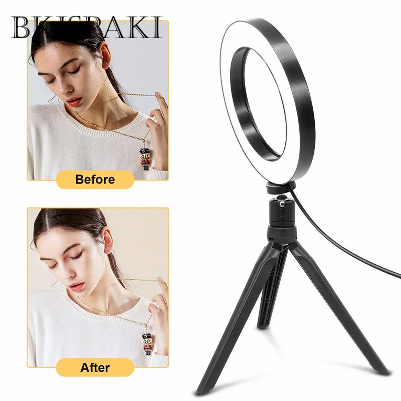 

Tripod Stand Photography LED Socialite Ring Light Makeup Photographic Selfie Lamp with Cradle Head for Makeup Video Live Studio