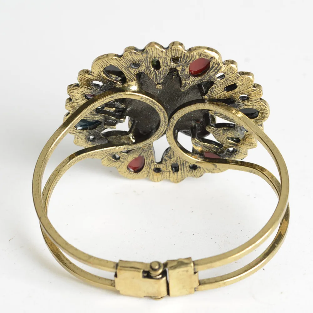 55 мм двухслойная металлическая смола в форме цветка с красочный браслет со