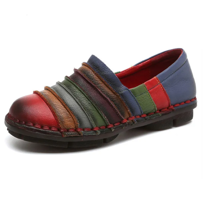 Женские лоферы из натуральной кожи на плоской подошве | Обувь