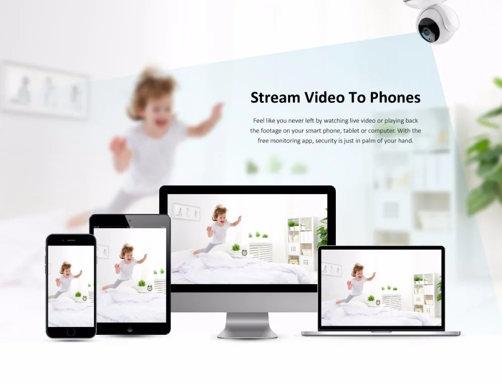 ANNKE Мини HD 720P умная Беспроводная PT камера безопасности 1.0MP Крытая IP камера WiFi Детский Монитор 720P CCTV камера наблюдения