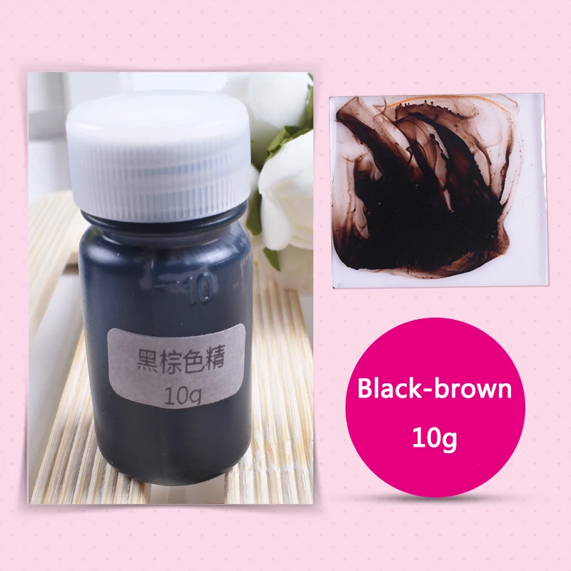 Black-brown УФ DIY краситель эпоксидный Пигмент Цвет муравей смолы 10 г смолы поделки, разные цвета - Цвет: Black-brown
