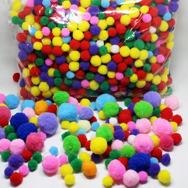 1 сумка 15/20/25 мм Мини пышная Нижняя Pom Poms помпонами ручной работы для детей игрушки свадебный Декор DIY товары для шитья и рукоделия