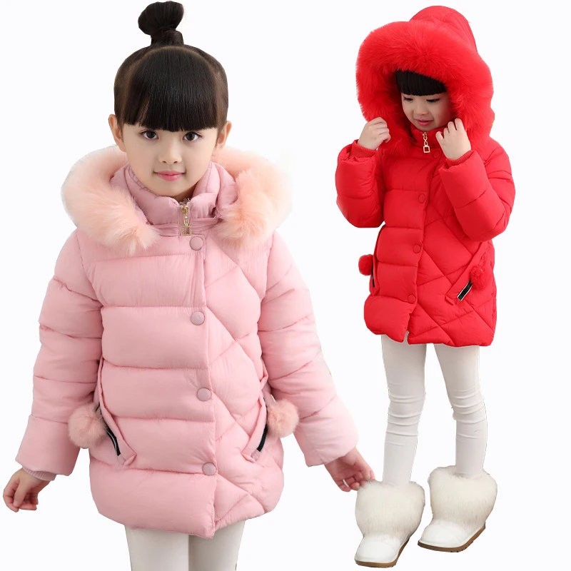 Зимняя куртка для девочек Новинка 2018 года Плотная хлопковая стеганая детское