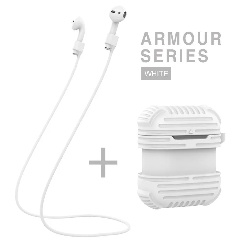 IKSNAIL силиконовый чехол для Apple Airpods, чехол для наушников, ремешок для наушников, беспроводные Bluetooth наушники, защитный чехол для наушников Air Pods - Цвет: White