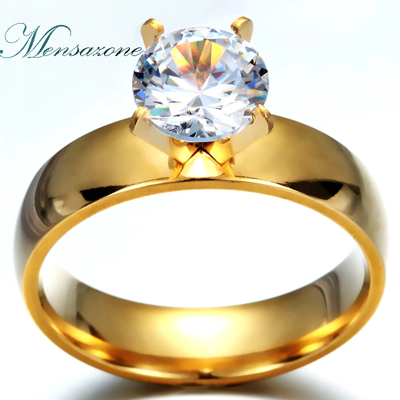 Кольцо свадебное круглое из нержавеющей стали с фианитом|ring for|fashion ringsring fashion |