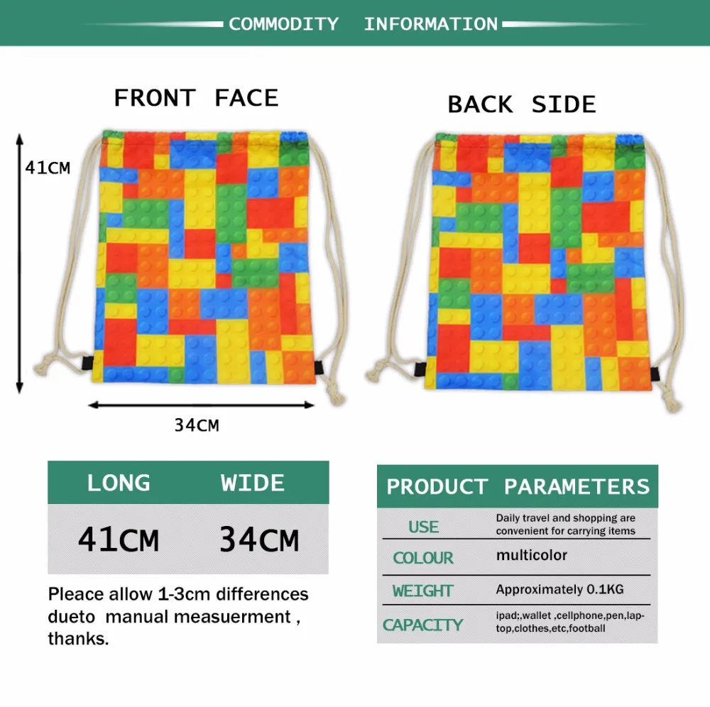 Женская сумка на шнурке в стиле Харадзюку с цветными животными розовая для