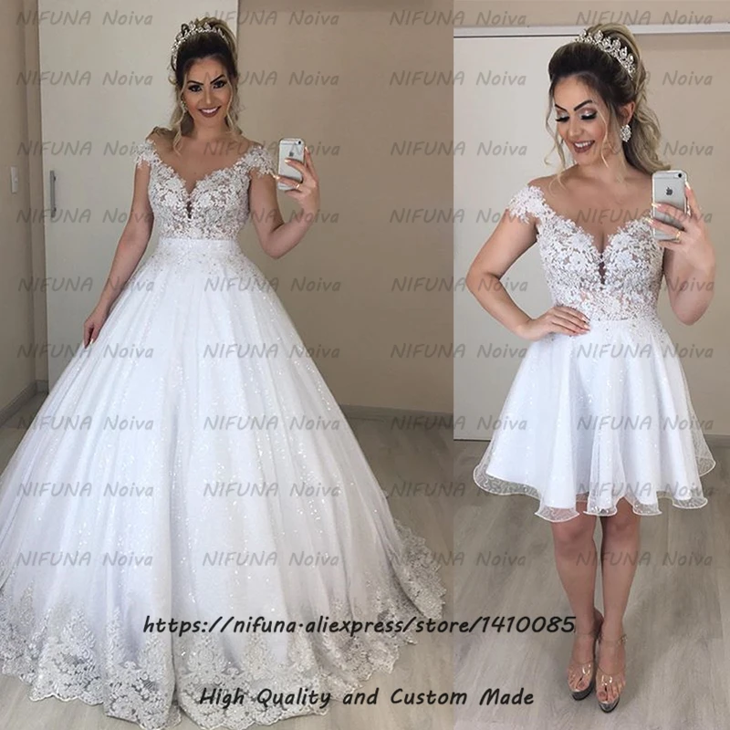 Свадебное платье vestido de noiva 2 em 1 со съемным шлейфом из двух частей сексуальное