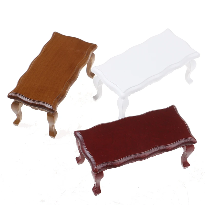 1 шт. деревянный миниатюрный чайный столик для кукольного домика 9 2 см * 4 5 1/12