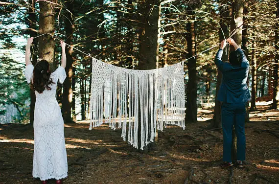 Бохо макраме свадебный фон для свадебных фото большой занавес | Дом и сад