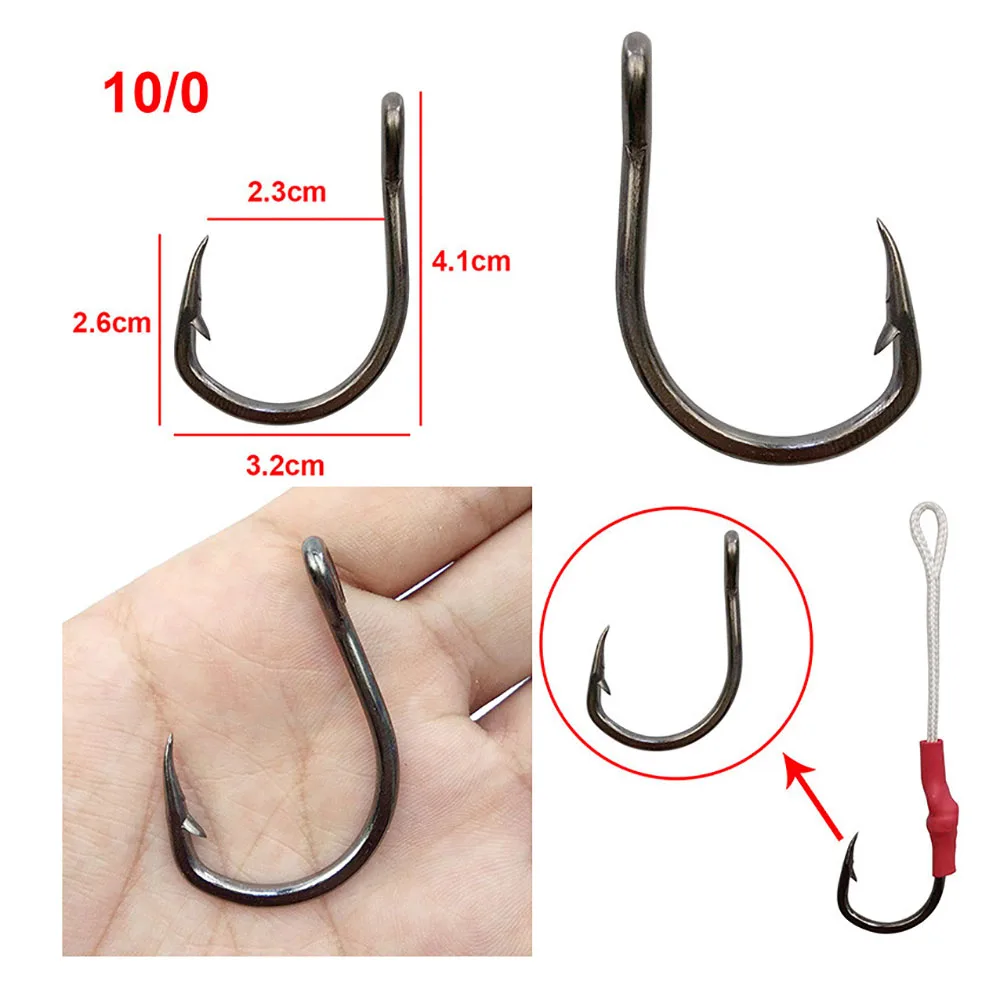 10PCS/bag 7/0 TOPIND 10827 Live Bait Hooks Fishing Stainless Steel | Спорт и развлечения