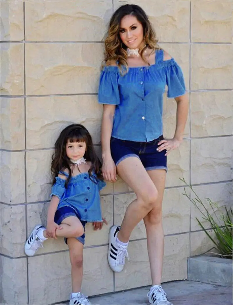2017 летние одинаковые комплекты одежды для мамы и дочки детская одежда маленьких