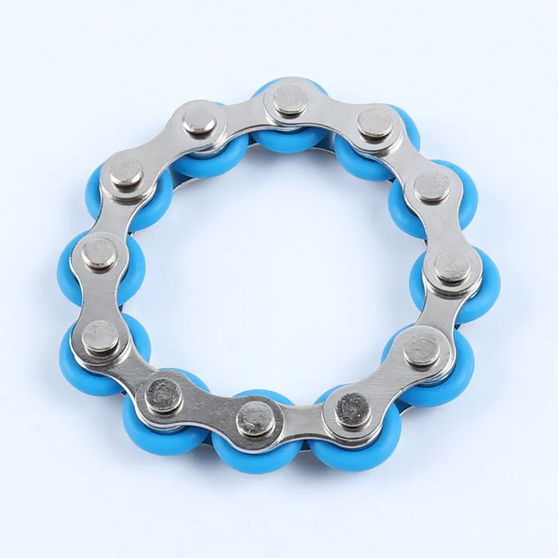 12 knots Light blue 8/12 узлов, новинка, брелок, цепь для ключей, игрушка для снятия стресса, нержавеющая сталь, велосипедная цепь, пряжка, кольцо для ключей, игрушка для пальцев - Цвет: 12 knots Light blue