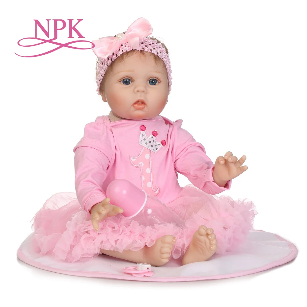 Стильный реалистичный реборн NPK 22 дюйма тканевый корпус для новорожденных