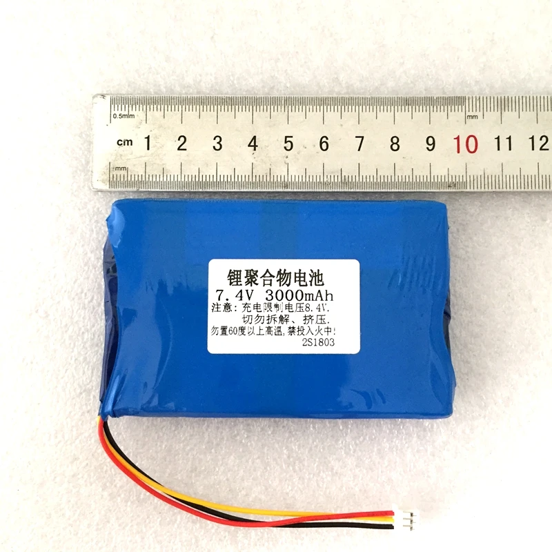 Полимерная литиевая батарея 7,4 V 3000mAh опера машина портативный DVD мобильный маленький телевизор EVD