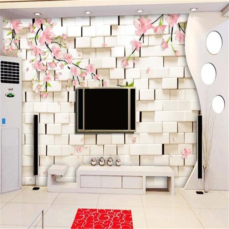 3d фотообои beibehang на заказ фрески настенные наклейки сливовый цвет птица 3D ТВ
