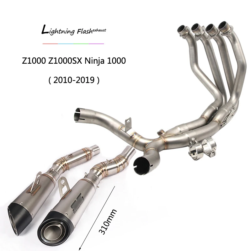 Мотоциклетная выхлопная система для Kawasaki Z1000 Z1000SX Ninja 1000 Header Mid Tail Escape No DB Killer 2010- slip on 51 мм L R