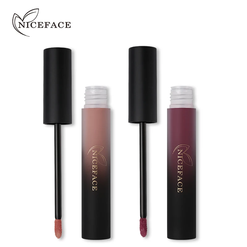 NICEFACE, 18 цветов, Матовая жидкая губная помада с увлажняющим действием, стойкая, водостойкая, Batom, бархат, телесный крем для губ, блеск для губ, косметика для красоты