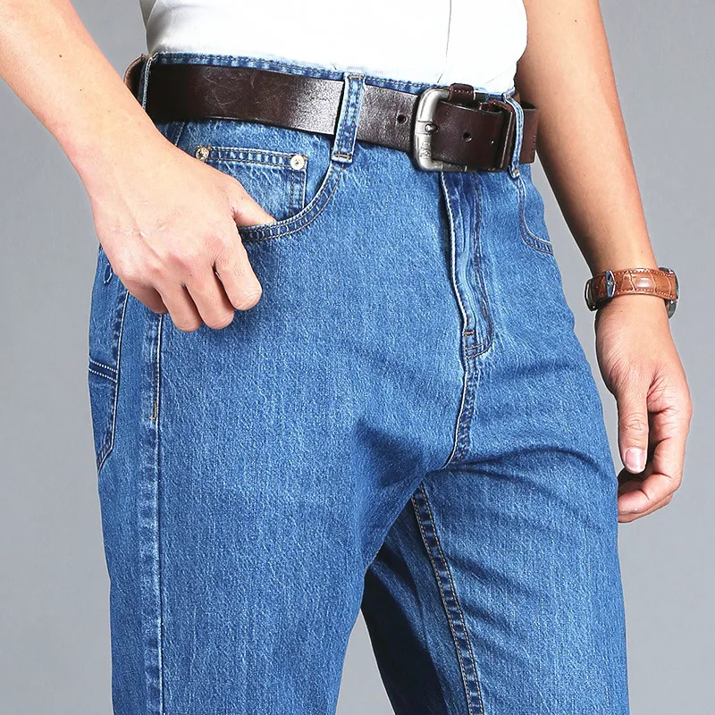 

Classice Mens Straight Jeans Korean Fashion Casual Denim Pants Middle-aged and Old Mens Loos Comfortable High Waist Pants