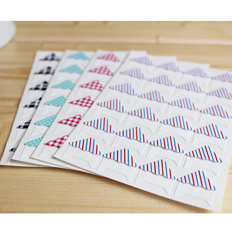 24 шт./лот наклейки в клетку стиле сделай сам на углы для фотоальбома ручная работа