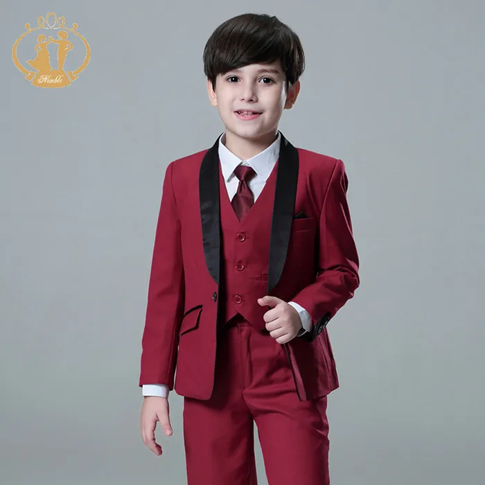Nimble/костюм для мальчиков, Terno infantil, костюм Enfant Garcon Mariage, костюмы для мальчиков, свадебный костюм Garcon Mariage, деловые костюмы для мальчиков - Цвет: Красный