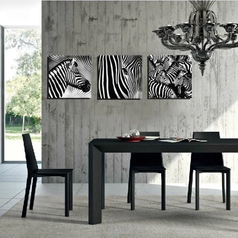 Холст HD принты Картины комплект из 3 предметов зебры постеры с животными Wall Art