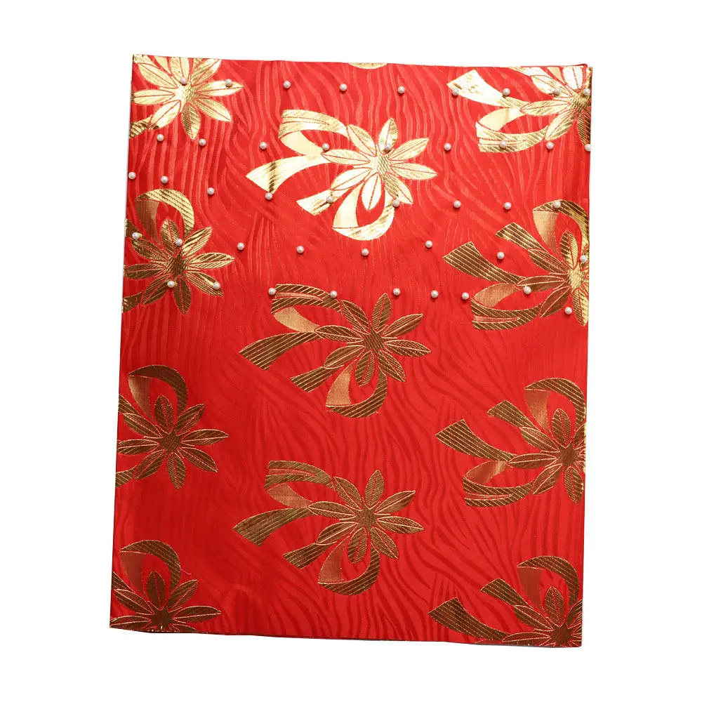 red with gold Золотой цвет BYM Африканский sego головной убор бисером aso oke геле головной убор 036 2pcs 1 комплект для свадьбы - Цвет: red with gold