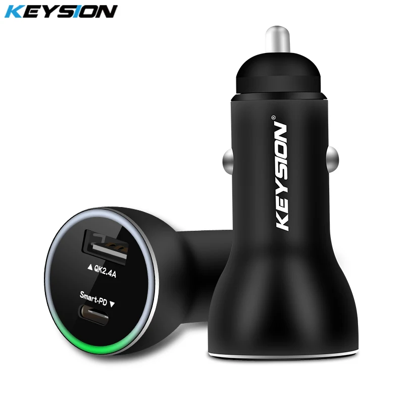Автомобильное зарядное устройство KEYSION с двумя USB портами и поддержкой быстрой