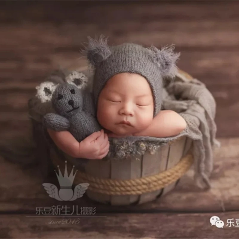 Медведь коала и подходящая шапка ручная вязка игрушка набор для новорожденных