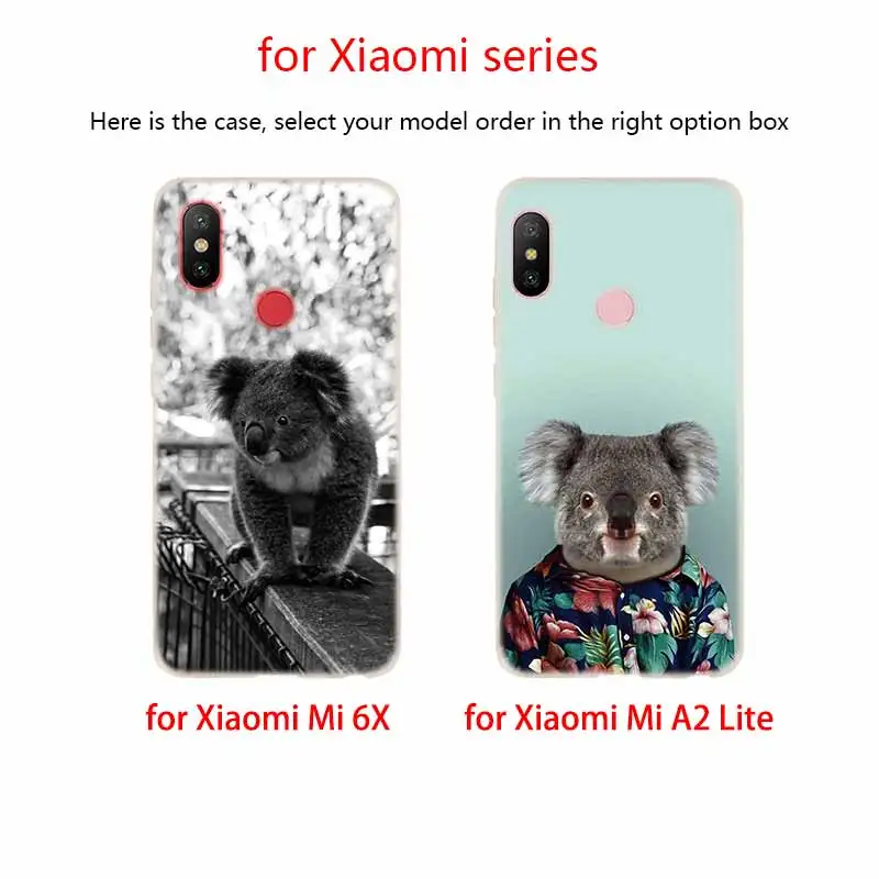 Мягкий силиконовый чехол из ТПУ для Xiaomi Mi 11 10 8 9 CC9 E Poco X3 Pro A2 A3 Lite SE 6X Ultra Cute koala bear |