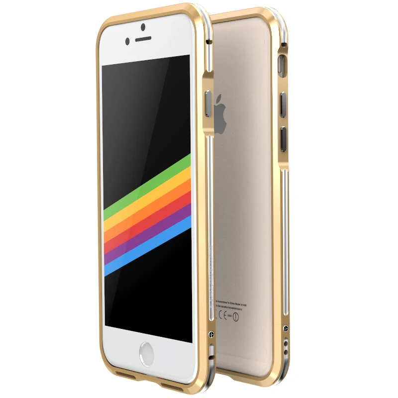 Роскошный ультра тонкий ударопрочный алюминиевый бампер для iPhone 8 8 Plus 4," 5,5" защитный чехол( 1 задняя наклейка - Цвет: Gold Silver