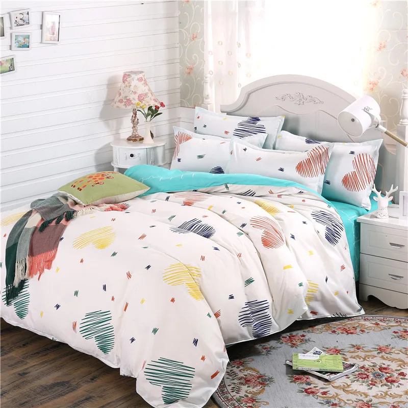 Милые животные собака кошка кролик Pattern пододеяльник 3/4 шт Постельное белье для