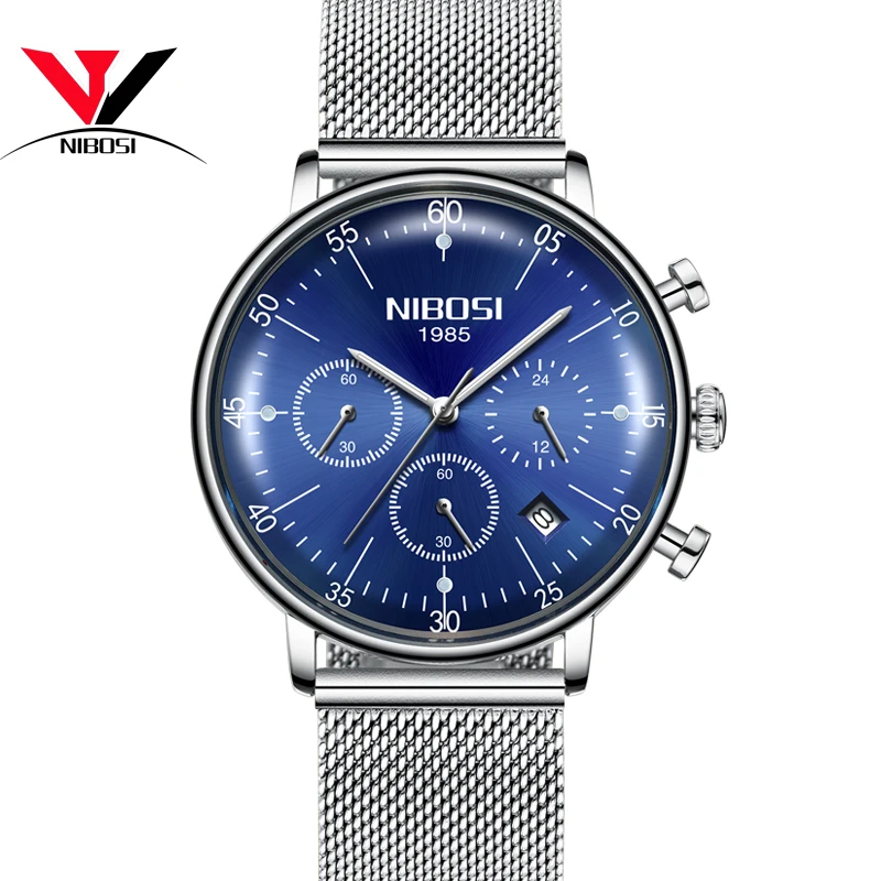 Часы Uhren Herren Luxusmarke NIBOSI мужские роскошные брендовые известные аналоговые