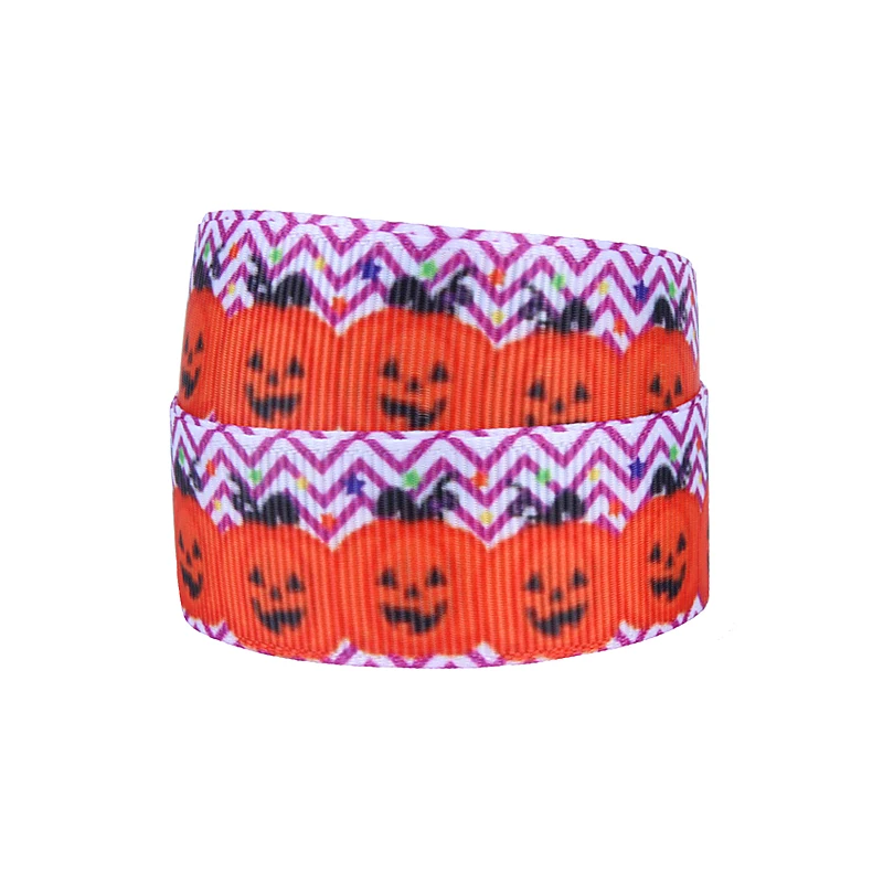 

FLRA Ribbon (50 yards/lot) Factory wholesale price pumpkin printed Halloween ribbon