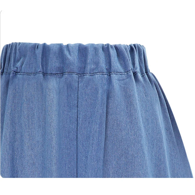 Женская джинсовая юбка на пуговицах TIGENA свободная длинная миди трапециевидной