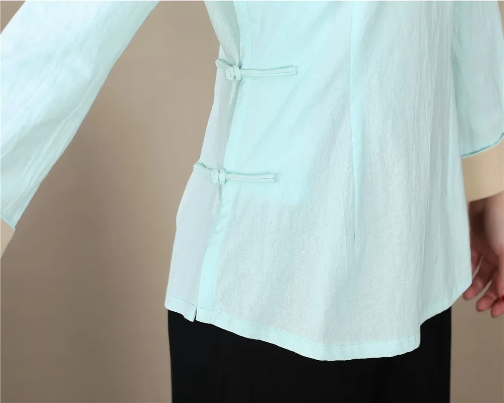 

Shanghai Story chinese Traditional clothing Women's Blend Linen cheongsam Shirt Chinese qipao Top Chinese Blouse For Women