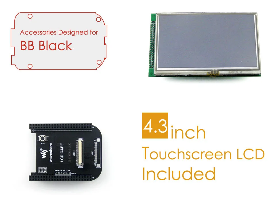 Комплект аксессуаров BeagleBone Black C = ЖК-Соединительная плата накидка + 4 3-дюймовый
