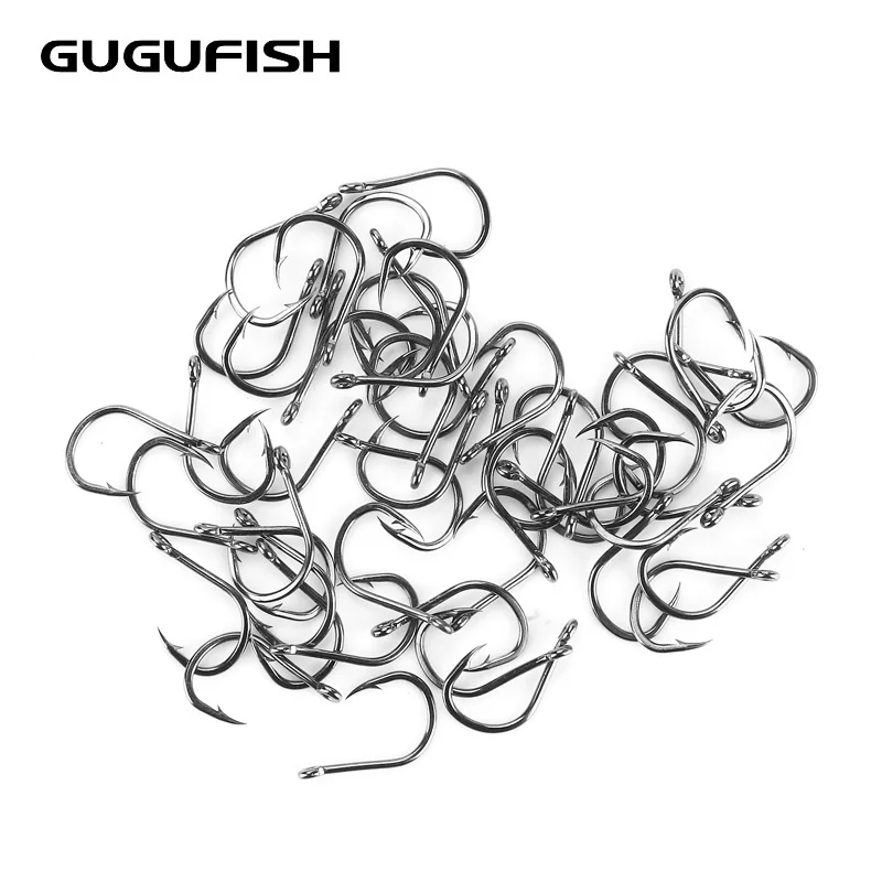 GUGUFISH 100 шт./лот #1 #15 рыболовный крючок из высокоуглеродистой стали рыболовные