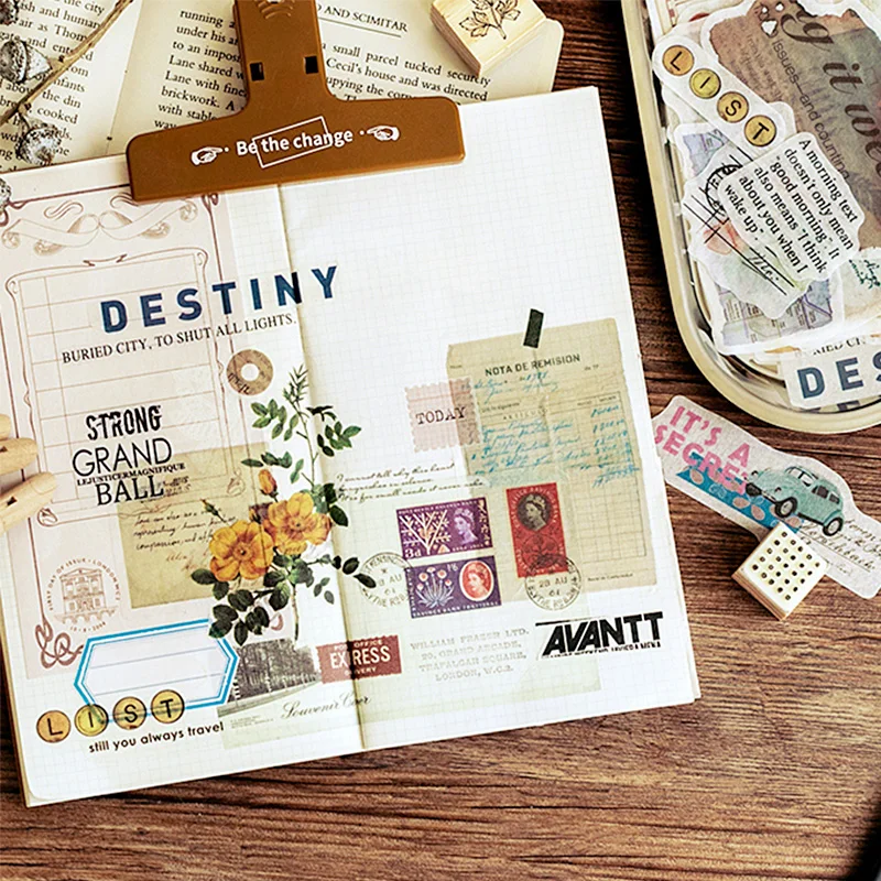 60 шт./упак. ретро впечатление Декоративные Канцелярские наклейки Скрапбукинг Diy