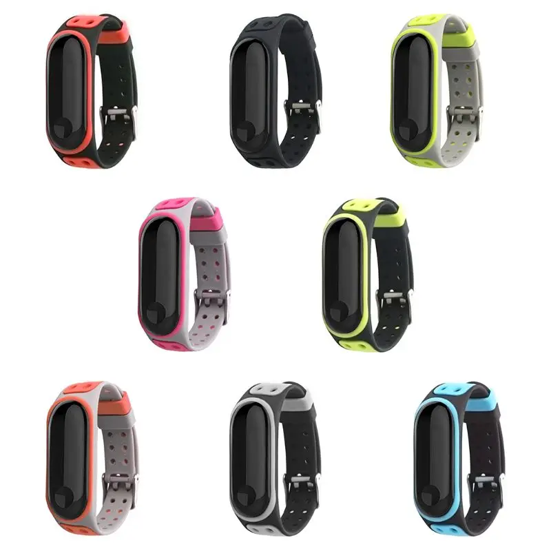 Mi Band 3 двойные штифты ремешок с пряжкой спортивные силиконовые часы наручный