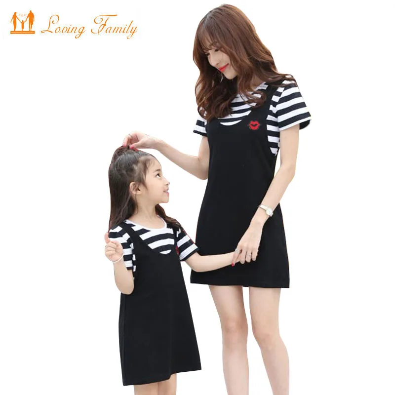 

Mother Daughter Dresses 2021 Fashion Summer Mom and Daughter Dress Family Matching Outfits Girl and Women Cotton Dresses vestido